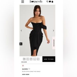 Brand new with tags black satin midi dress from House of CB